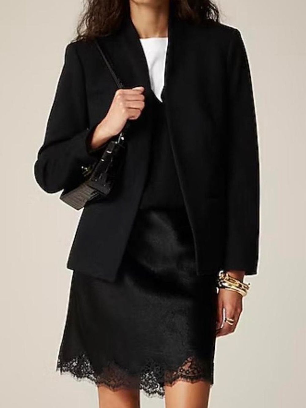 NEW J. Crew Size 20 Black New Open Front Going-Out Blazer In Stretch Twill